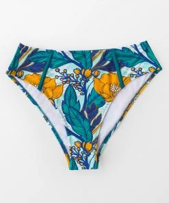 CUPSHE Floral And Leafy Print Bikini Bottom