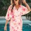 CUPSHE Chana Dolman Sleeve Floral Cover-up Dress Beach Dresses