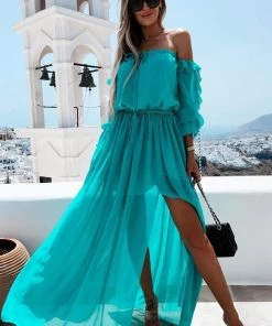 CUPSHE Leanna Ruching Off-Shoulder A-Shape Dress Dresses