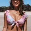 CUPSHE Floral Impressions Bunny Tie Bralette Bikini Top Bikinis