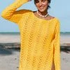 CUPSHE Cover Ups Yellowstone Crochet Split Side Cover Up