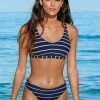 CUPSHE Callie Striped Lace Up Bikini Bikinis