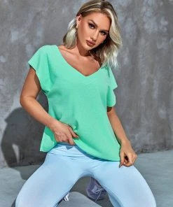 CUPSHE Accs & Clothing Honey Green V-neck Sweatshirt