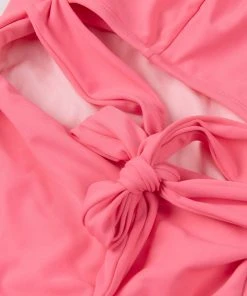 CUPSHE One Pieces Beach Party Tie Front Wrap Pink One Piece Swimsuit
