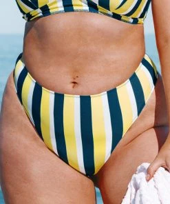 CUPSHE Michelle Striped Plus Size Bikini Bottom