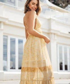 CUPSHE Madalynn Frill Backless Plunge Slip Dress Dresses