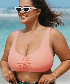 CUPSHE Swimwear UP TO 70% OFF Diamond Ruched Plus Size Bikini Top