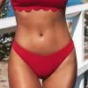 CUPSHE Kensley Red Low Waisted Red Bikini Bottom Swimwear UP TO 70% OFF