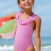CUPSHE Summer Of Love Frill Girls Swim One Piece Swimsuit