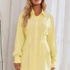 CUPSHE Ivory Coast Shirt Collar Open Front Dress Dresses