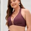 CUPSHE Plus Size Arizona Road Trip Molded Ring Front Halter Bikini Top