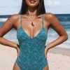CUPSHE Flourishing Floral Plunge One Piece Swimsuit