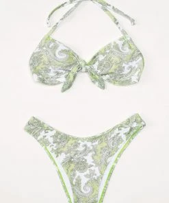 CUPSHE Hannah Paisley Halter Low Waisted Bikini