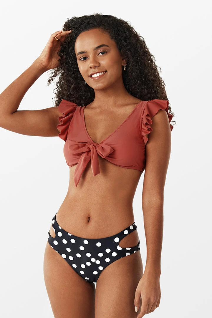 CUPSHE Retro Ruffle Bowknot Polka Dot Bikini