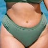 CUPSHE Braylee Green Ruched Plus Size Bikini Bottom Swimwear UP TO 70% OFF