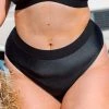 CUPSHE Braelyn Black High Waisted Black Plus Size Bikini Bottom