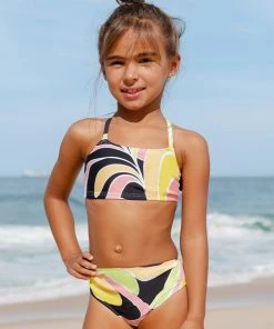 CUPSHE Palm Beach Night Back Strappy Bralette And Hipster Bikini Set