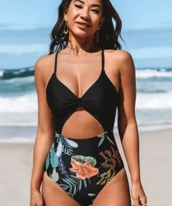 CUPSHE One Pieces Ensley Floral Cut-out One Piece Swimsuit