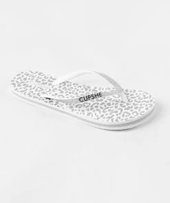 CUPSHE Accs & Clothing Baker Beach White Animal Prints Flip Flops