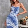 CUPSHE Dresses Ethel Adjustable Straps Round Neck Tie Dye Slip Dress
