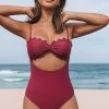 CUPSHE Charmed Romance Scalloped Cutout One Piece Swimsuit One Pieces