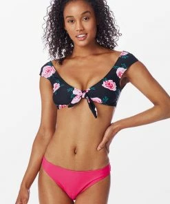 CUPSHE Floral Print Capped Sleeve Knotted Bikini