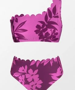 CUPSHE Daydream Blossom One Shoulder And High Waist Bikini Set