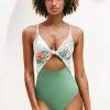 CUPSHE Willow Tropical Twist Colorblock One Piece Swimsuit One Pieces