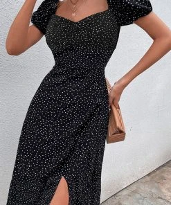 CUPSHE Analia Square Neck Bubble Sleeve A-shape Dress