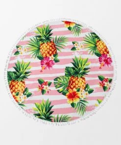 CUPSHE Floral And Pineapple Round Beach Blanket Accs & Clothing