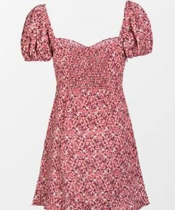 CUPSHE Dresses Alianna Red Ditsy Puff Sleeve Dress