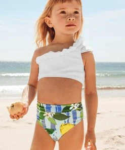 CUPSHE Keira One Shoulder Ruffle Bikini For Toddler Girls And Girls Swimwear UP TO 70% OFF