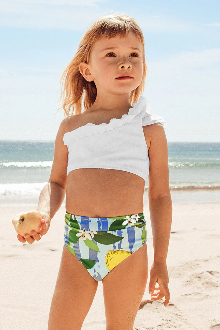 CUPSHE Keira One Shoulder Ruffle Bikini For Toddler Girls And Girls Swimwear UP TO 70% OFF