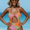 CUPSHE Floral Impressions Tunneled Cutout One Piece Swimsuit One Pieces