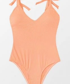 CUPSHE Claudia Shoulder Tie Criss Cross One Piece Swimsuit