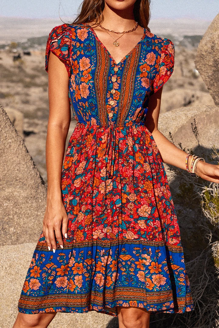 CUPSHE Jaycee V-neck Bubble Sleeve A-shape Dress