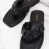 CUPSHE Black Orchid Ruched Thong Sandals
