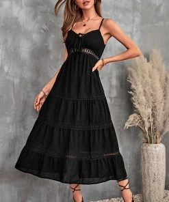 CUPSHE Joelle Maxi Cutout Lace Trims A-shape Dress