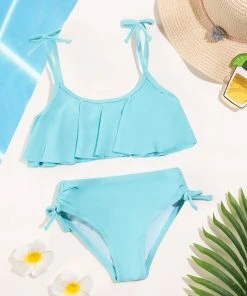CUPSHE Luminescent Shoulder Tie And Side Tie Bikini Set