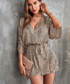 CUPSHE Accs & Clothing Vanda Plunge Pull Over Leopard Jumpsuit