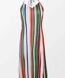 CUPSHE Annalise Striped Halter Neck Cover Up
