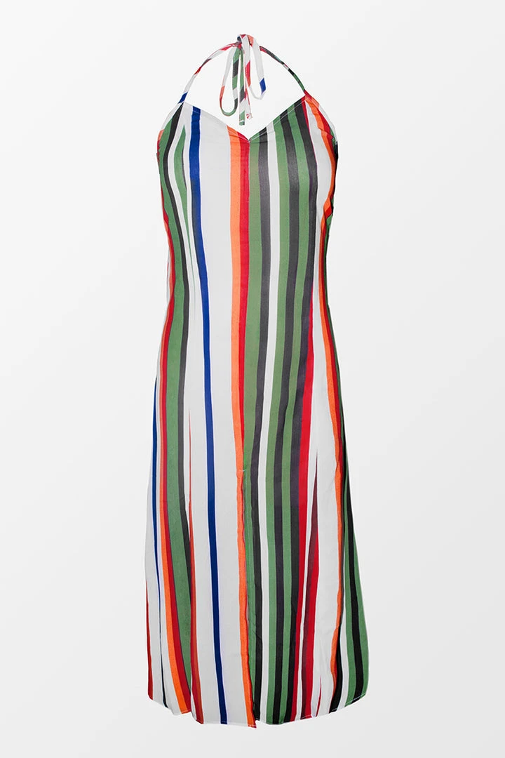 CUPSHE Annalise Striped Halter Neck Cover Up