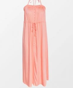 CUPSHE Tara Halter Frill Backless Maxi Dress