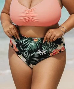 CUPSHE Diamond Floral Plus Size Bikini Bottom