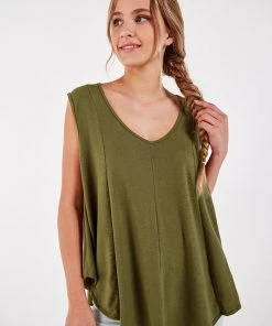 CUPSHE Beach Shirts & Tops Surfside Oversized Pull Over V-neck Sleeveless Top