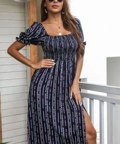 CUPSHE Dresses Palizzi Short Sleeve Smocking A-shape Dress