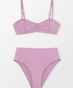 CUPSHE Saint Tropez Cinched Bandeau And High Waist Bikini Set