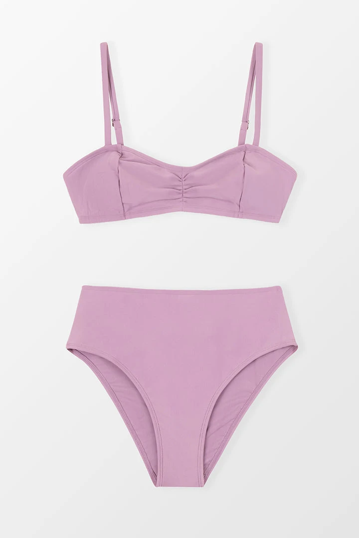 CUPSHE Saint Tropez Cinched Bandeau And High Waist Bikini Set