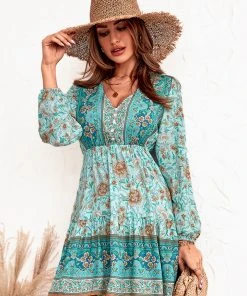 CUPSHE Dresses Gertie Puff Sleeve Ruching Mid Length A-shape Dress