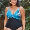 CUPSHE Swimwear UP TO 70% OFF Ember Floral Wrap Plus Size One Piece Swimsuit